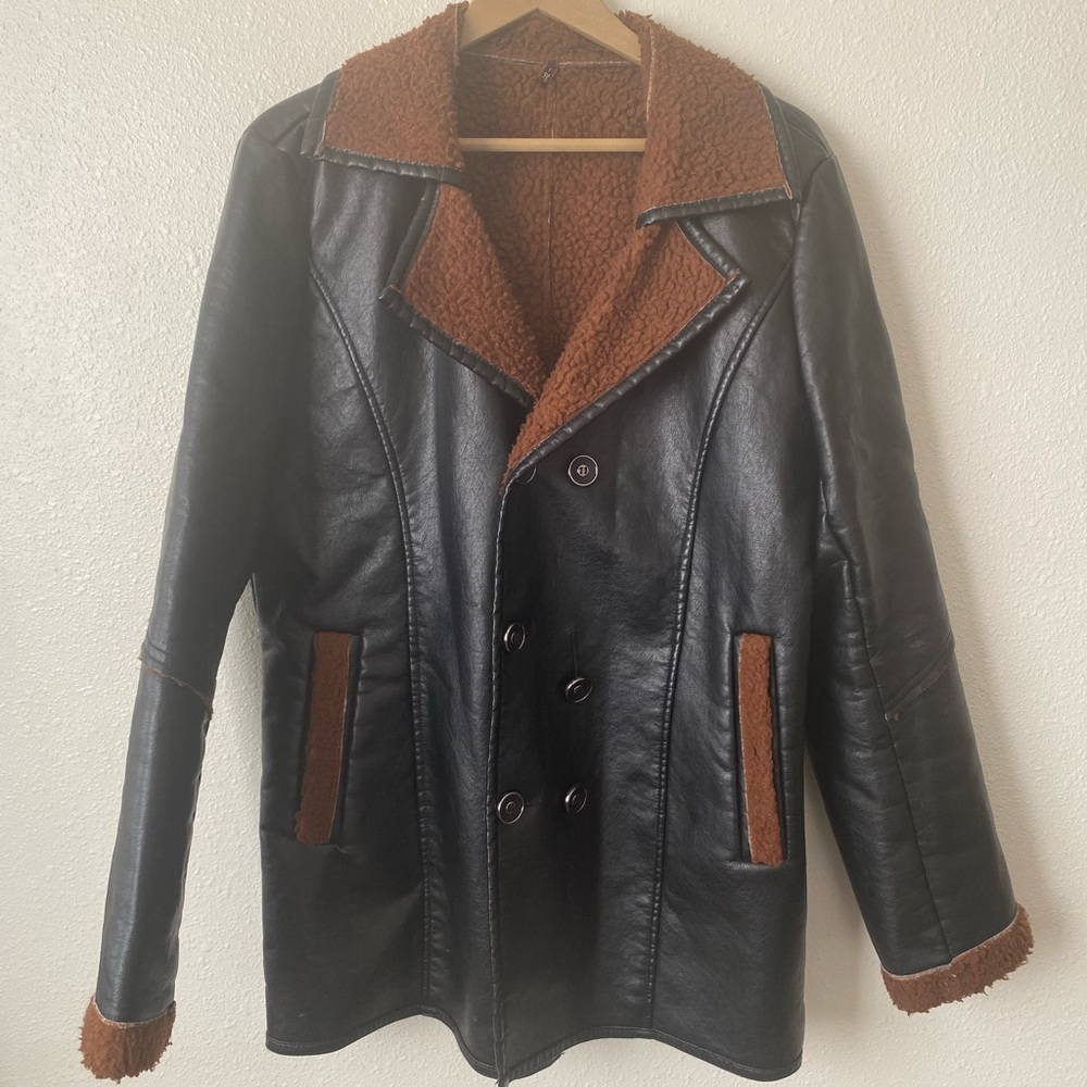 Vintage Sherpa Lined Leather Jacket